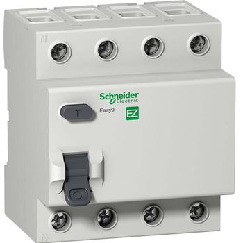 Дифференциальный выключатель Schneider Electric (УЗО) EASY 9 4P 40A 30мА АС 4,5 кА - Электрика, НВА - Модульное оборудование - Дифференциальные автоматы - . Магазин оборудования для автономного и резервного электропитания Ekosolar.ru в Димитровграде