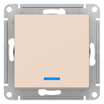 Выключатель SE AtlasDesign 1-клавишный с подсветкой, сх.1а, 10АХ, бежевый, механизм - Электрика, НВА - Выключатели и розетки - Выключатели - . Магазин оборудования для автономного и резервного электропитания Ekosolar.ru в Димитровграде