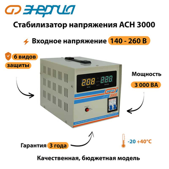 Однофазный стабилизатор напряжения Энергия АСН 3000 - Стабилизаторы напряжения - Однофазные стабилизаторы напряжения 220 Вольт - Энергия АСН - . Магазин оборудования для автономного и резервного электропитания Ekosolar.ru в Димитровграде