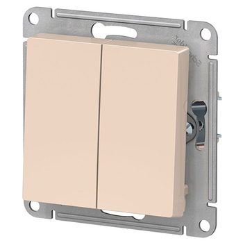 Выключатель Schneider Electric AtlasDesign 2-клавишный сх.5, 10АХ, бежевый, механизм - Электрика, НВА - Выключатели и розетки - Выключатели - . Магазин оборудования для автономного и резервного электропитания Ekosolar.ru в Димитровграде