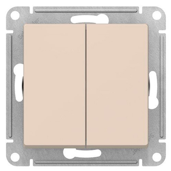 Переключатель Schneider Electric AtlasDesign 2-клавишный сх.6, 10АХ, бежевый механизм - Электрика, НВА - Выключатели и розетки - Выключатели - . Магазин оборудования для автономного и резервного электропитания Ekosolar.ru в Димитровграде