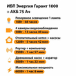 ИБП для котла Энергия Гарант 1000 + Аккумулятор 75 Ач 12 В (600Вт - 68мин) - ИБП и АКБ - ИБП для котлов - . Магазин оборудования для автономного и резервного электропитания Ekosolar.ru в Димитровграде